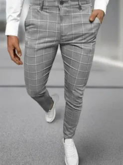 Spodnie męskie chino materiałowe szare DJ/5522Z^Ozonee Hot