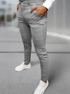 Spodnie męskie chino materiałowe szare DJ/5522Z^Ozonee Hot