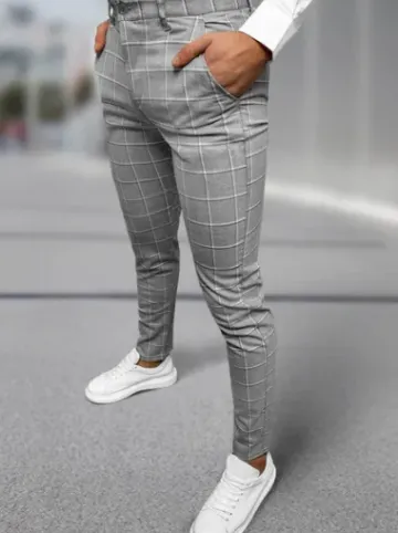 Spodnie męskie chino materiałowe szare DJ/5522Z^Ozonee Hot