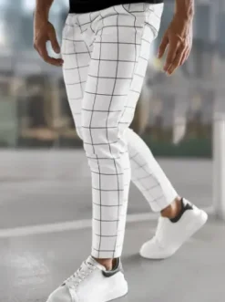Spodnie męskie chino materiałowe białe O/P4009Z^Ozonee Discount