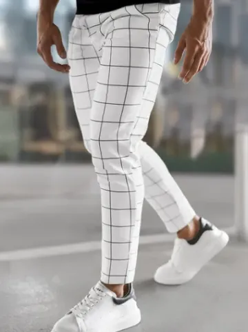 Spodnie męskie chino materiałowe białe O/P4009Z^Ozonee Discount
