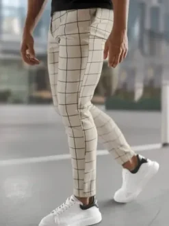 Spodnie męskie chino materiałowe beżowe O/P4009Z^Ozonee Sale