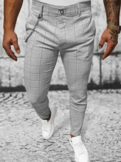 Spodnie męskie chino materiałowe szare DJ/550172^Ozonee Clearance