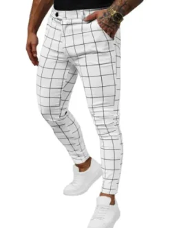 Spodnie męskie chino materiałowe białe O/P4009^Ozonee New