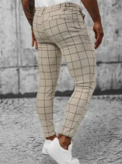 Spodnie męskie chino materiałowe beżowe O/P4009^Ozonee Sale