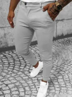 Spodnie męskie chino szare O/P4049^Ozonee New