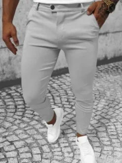 Spodnie męskie chino szare O/P4049^Ozonee New