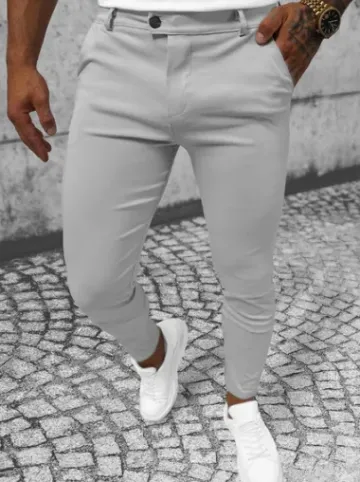 Spodnie męskie chino szare O/P4049^Ozonee New