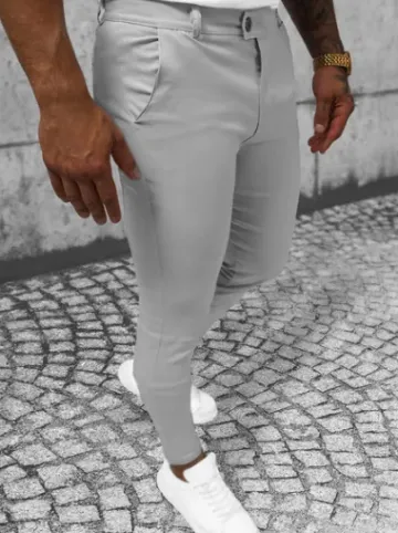 Spodnie męskie chino szare O/P4049^Ozonee New