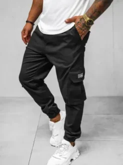 Spodnie męskie joggery czarne O/G3006Z^Ozonee Discount