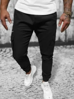 Spodnie męskie joggery czarne O/G3043^Ozonee New
