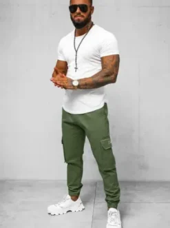 Spodnie męskie joggery khaki O/G3006Z^Ozonee Discount