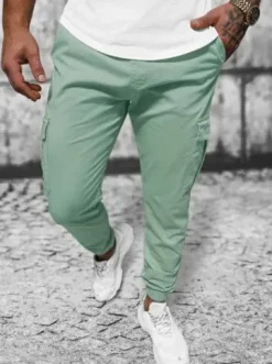 Spodnie męskie joggery miętowe O/PAN23023^Ozonee Hot