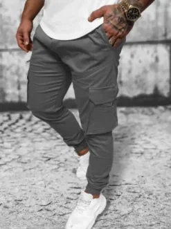 Spodnie męskie joggery szare O/G3043^Ozonee Best