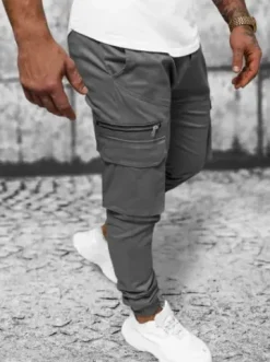 Spodnie męskie joggery szare O/G3043^Ozonee Best