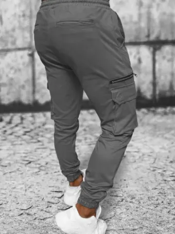 Spodnie męskie joggery szare O/G3043^Ozonee Best