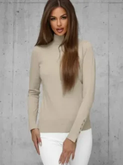 Sweter damski beżowy JS/8002/1^Ozonee Discount
