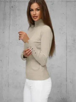 Sweter damski beżowy JS/8002/1^Ozonee Discount