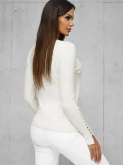 Sweter damski biały JS/8004/8^Ozonee Clearance