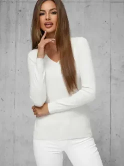 Sweter damski biały JS/8006/8^Ozonee Sale