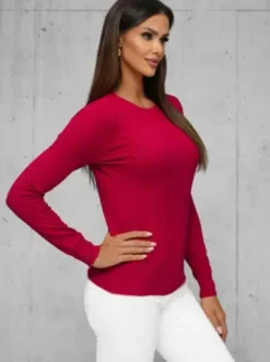 Sweter damski bordowy JS/8005/5^Ozonee Clearance
