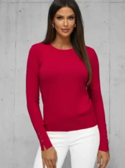 Sweter damski bordowy JS/8004/5^Ozonee Hot