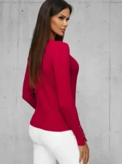 Sweter damski bordowy JS/8004/5^Ozonee Hot