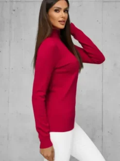 Sweter damski bordowy JS/8003/5^Ozonee Hot