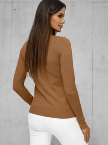 Sweter damski camelowy JS/8009/7^Ozonee Fashion
