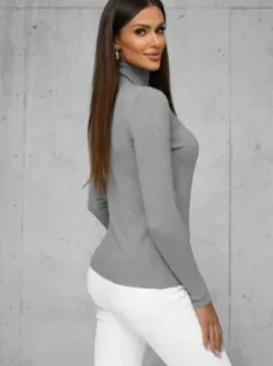 Sweter damski ciemno-szary JS/8009/3^Ozonee Outlet