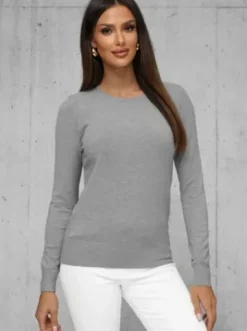 Sweter damski ciemno-szary JS/8005/3^Ozonee Best