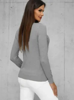 Sweter damski ciemno-szary JS/8005/3^Ozonee Best