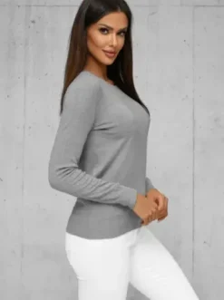 Sweter damski ciemno-szary JS/8005/3^Ozonee Best