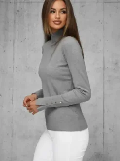 Sweter damski ciemno-szary JS/8002/3^Ozonee Best