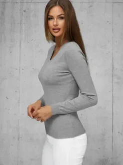 Sweter damski ciemno-szary JS/8006/3^Ozonee Clearance