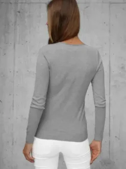 Sweter damski ciemno-szary JS/8006/3^Ozonee Clearance