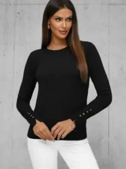 Sweter damski czarny JS/8004/9^Ozonee Clearance