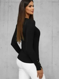 Sweter damski czarny JS/8004/9^Ozonee Clearance