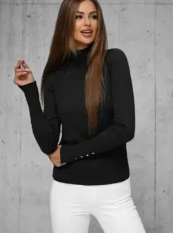 Sweter damski czarny JS/8002/9^Ozonee Outlet