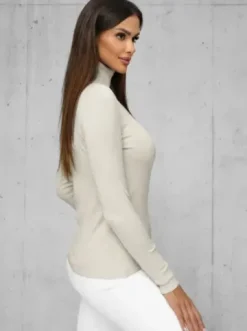 Sweter damski jasno-beżowy JS/8009/4^Ozonee Hot