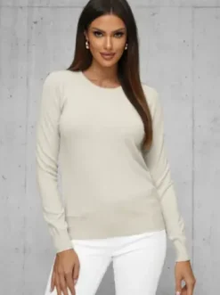 Sweter damski jasno-beżowy JS/8005/4^Ozonee Sale