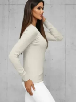 Sweter damski jasno-beżowy JS/8005/4^Ozonee Sale