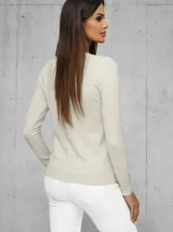 Sweter damski jasno-beżowy JS/8005/4^Ozonee Sale