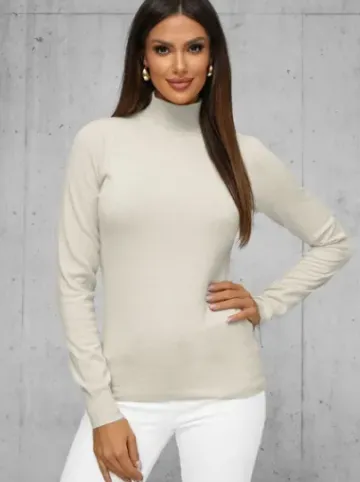 Sweter damski jasno-beżowy JS/8003/4^Ozonee Online
