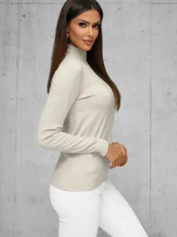 Sweter damski jasno-beżowy JS/8003/4^Ozonee Online
