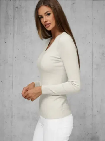 Sweter damski jasno-beżowy JS/8006/4^Ozonee Sale