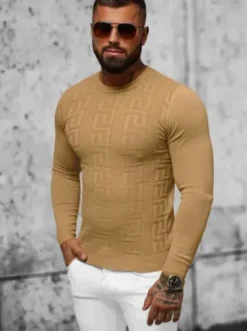 Sweter męski beżowy O/ZZ190126^Ozonee Online