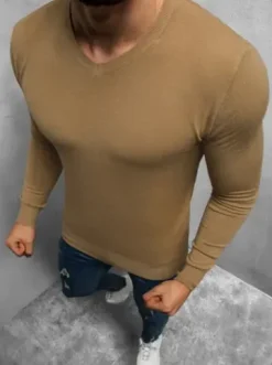 Sweter męski brązowy TMK/YY03/7^Ozonee Clearance