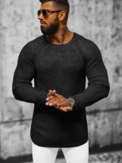 Sweter męski czarny L/2492^Ozonee Best