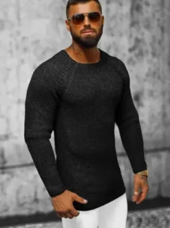 Sweter męski czarny L/2492^Ozonee Best